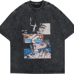 T-Shirt Streetwear Aesthetic Graphic Eyes Relaxed Tee Shirt Men Unisex